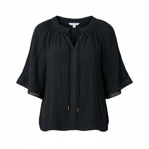 NWT Counterparts Black Lace Trim Blouse XL Whimsygoth Stevie Nicks Boho Romantic